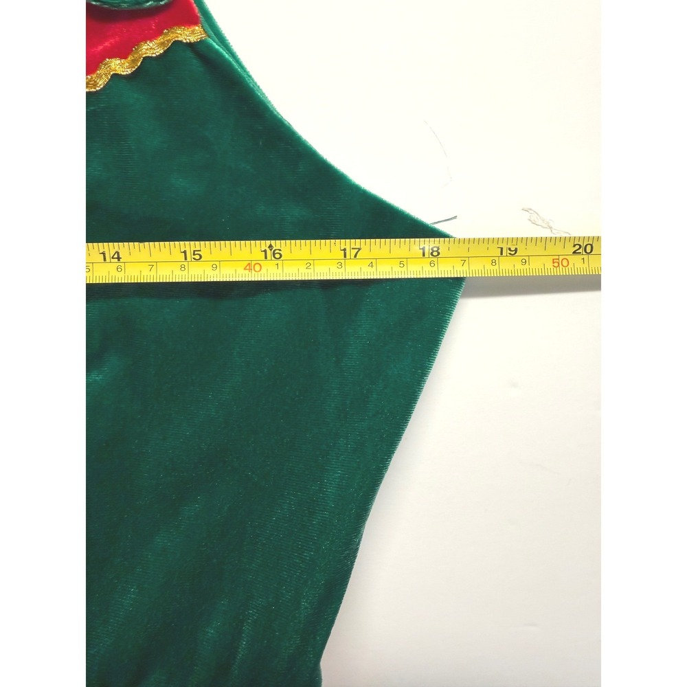 Elf Costume Dress Large Green Red Velvet Tulle Christmas Holiday Party - Picture 4 of 7
